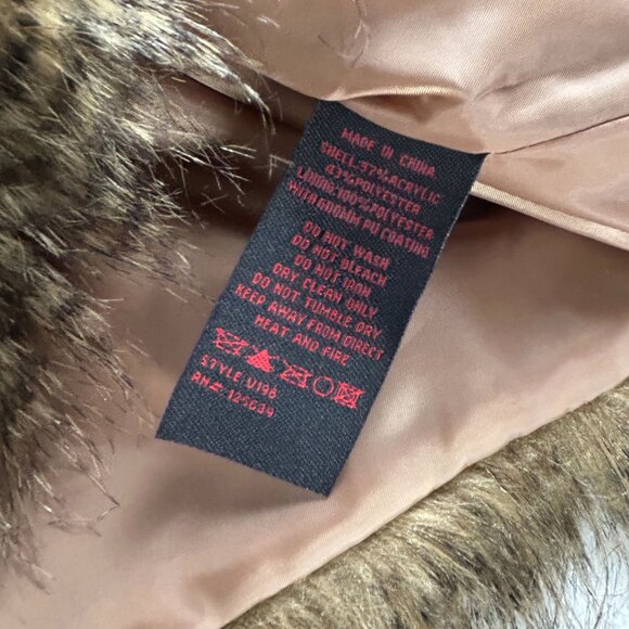 Yoki Womens Vegan Fur Vest Large Brown Lightweight Outdoor Cozy Faux Sherpa New - Picture 4 of 6